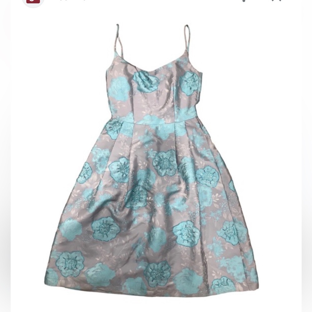 ASOS WEDDING Structured Prom Dress With Bow Back In Mint Rose Print